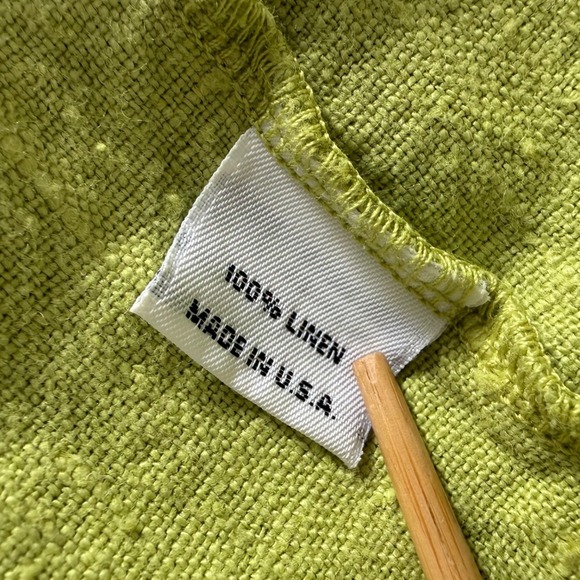 Bryn Walker Womens Large Lime Green 100% Linen Oversized Button Front Shirt USA - Picture 12 of 15
